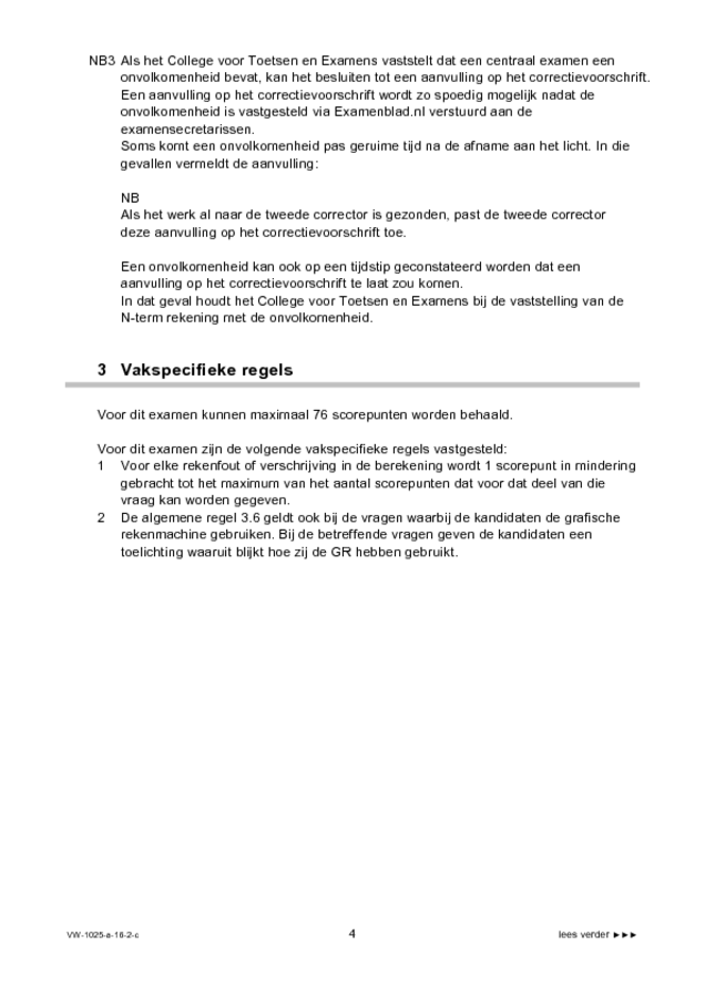 Correctievoorschrift examen VWO wiskunde B 2016, tijdvak 2. Pagina 4