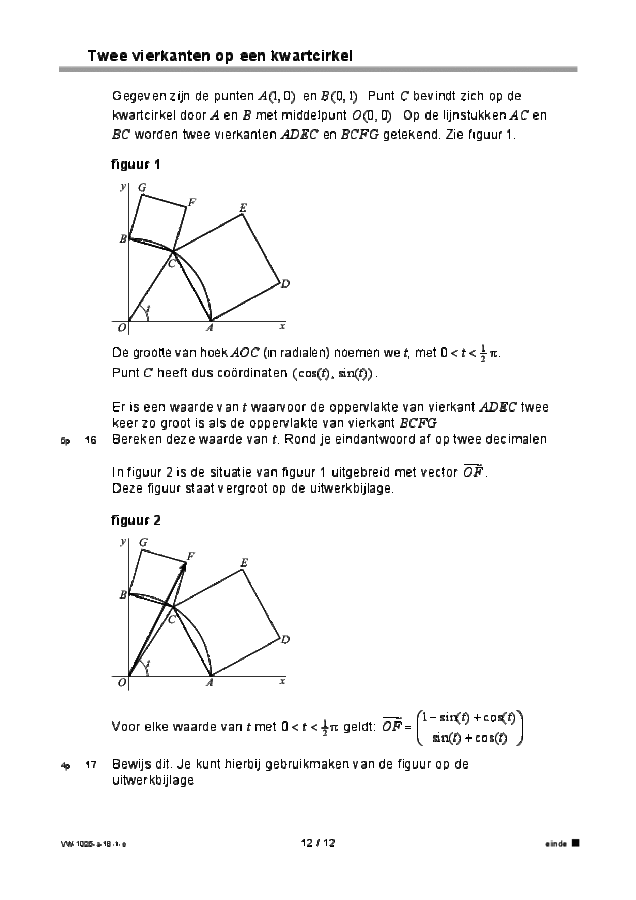 Opgaven examen VWO wiskunde B 2018, tijdvak 1. Pagina 12