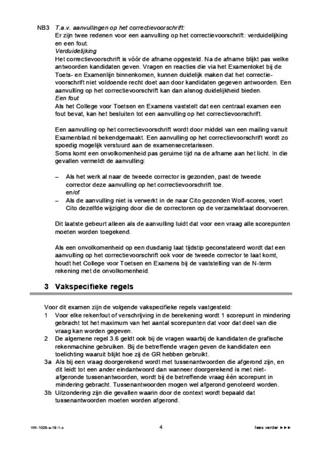 Correctievoorschrift examen VWO wiskunde B 2019, tijdvak 1. Pagina 4