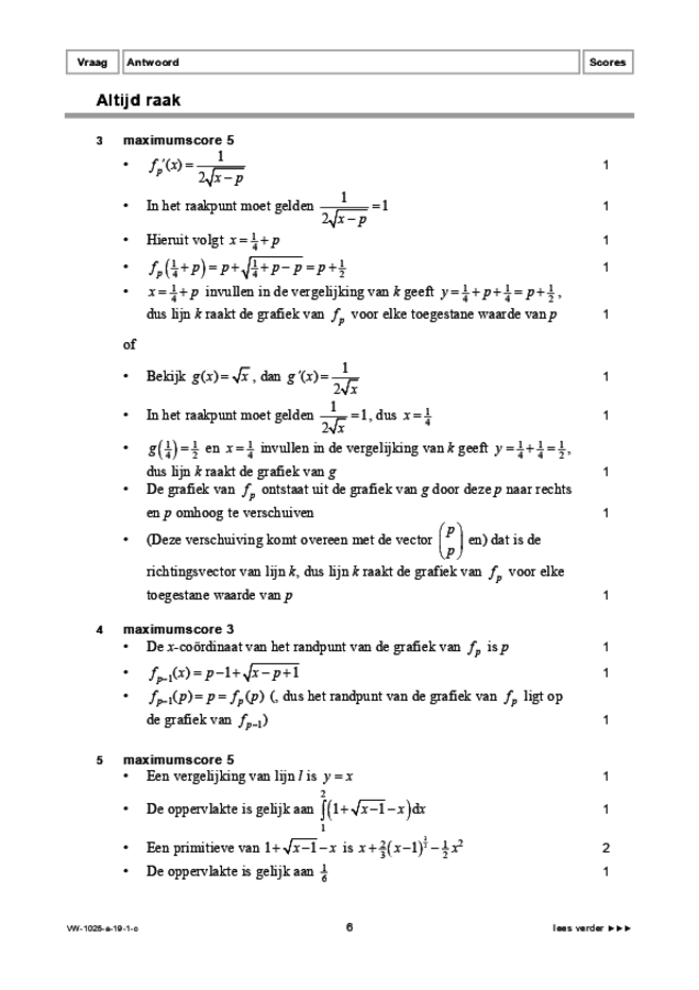 Correctievoorschrift examen VWO wiskunde B 2019, tijdvak 1. Pagina 6