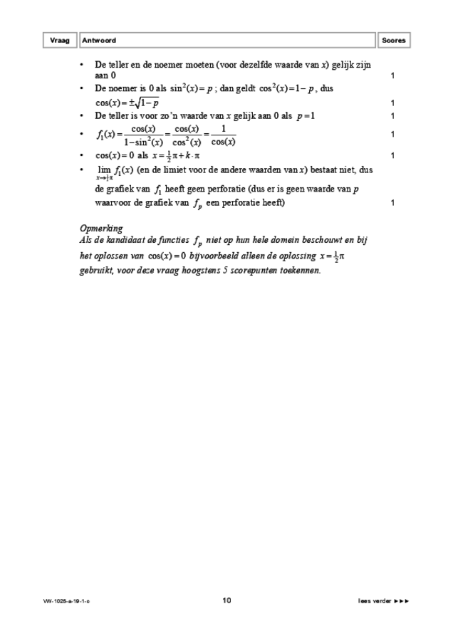 Correctievoorschrift examen VWO wiskunde B 2019, tijdvak 1. Pagina 10