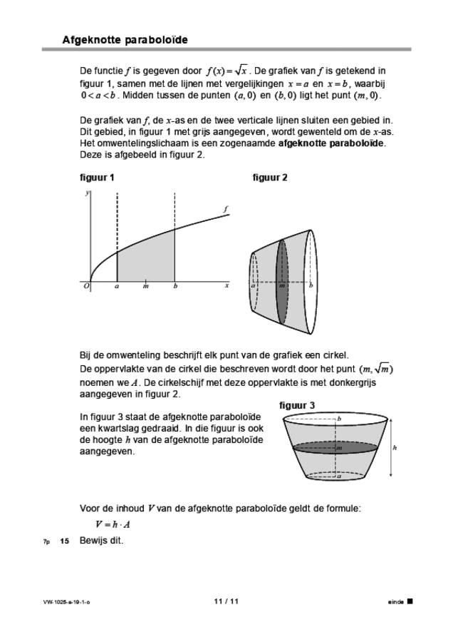 Opgaven examen VWO wiskunde B 2019, tijdvak 1. Pagina 11