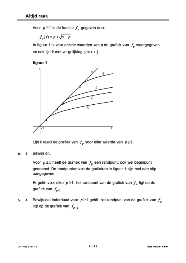 Opgaven examen VWO wiskunde B 2019, tijdvak 1. Pagina 4