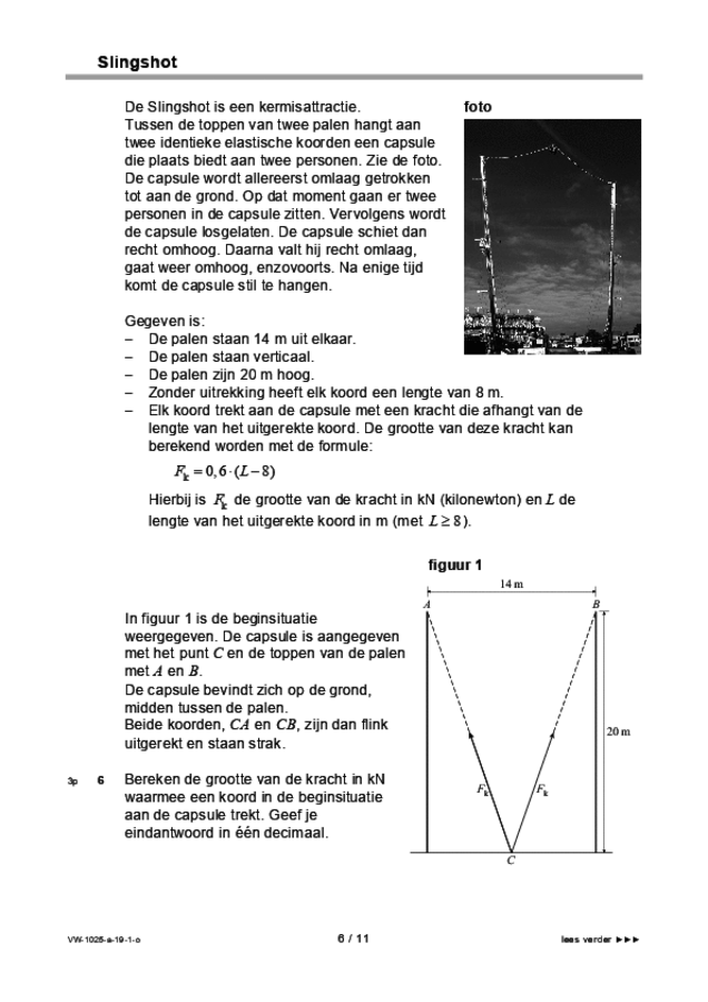 Opgaven examen VWO wiskunde B 2019, tijdvak 1. Pagina 6