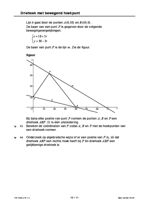 Opgaven examen VWO wiskunde B 2019, tijdvak 1. Pagina 10