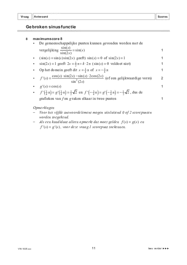 Correctievoorschrift examen VWO wiskunde B 2022, tijdvak 1. Pagina 11