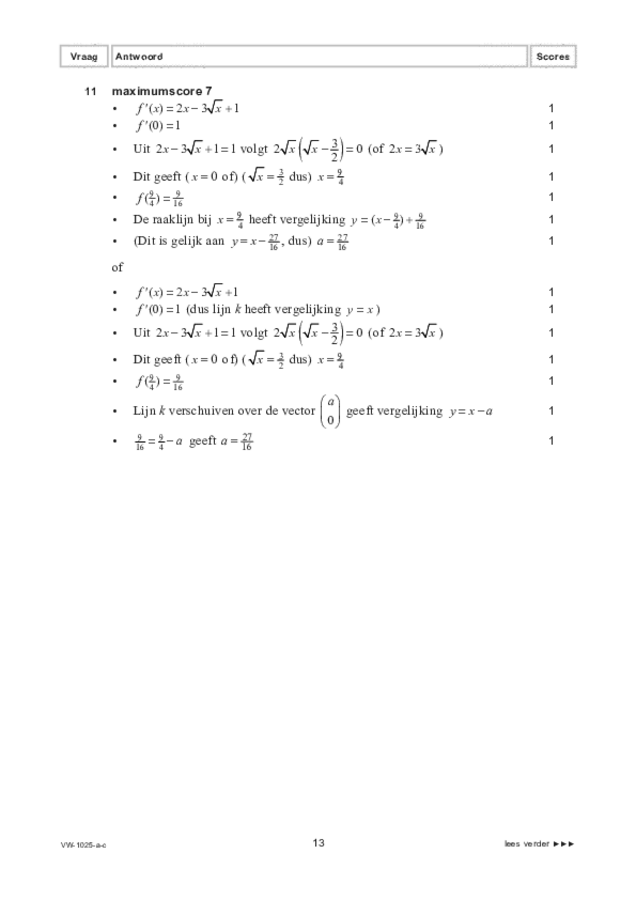 Correctievoorschrift examen VWO wiskunde B 2022, tijdvak 1. Pagina 13