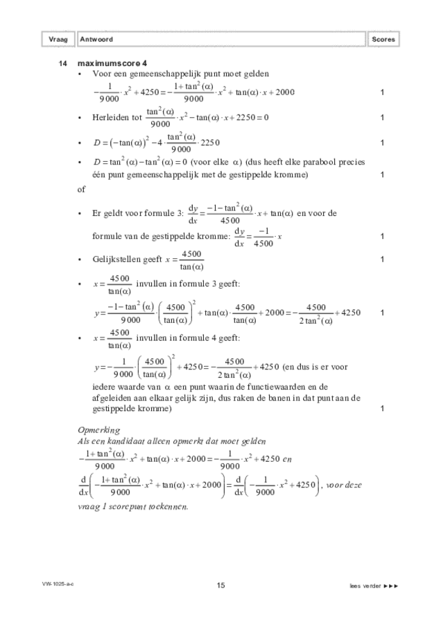 Correctievoorschrift examen VWO wiskunde B 2022, tijdvak 1. Pagina 15