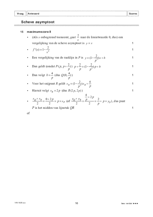 Correctievoorschrift examen VWO wiskunde B 2022, tijdvak 1. Pagina 16