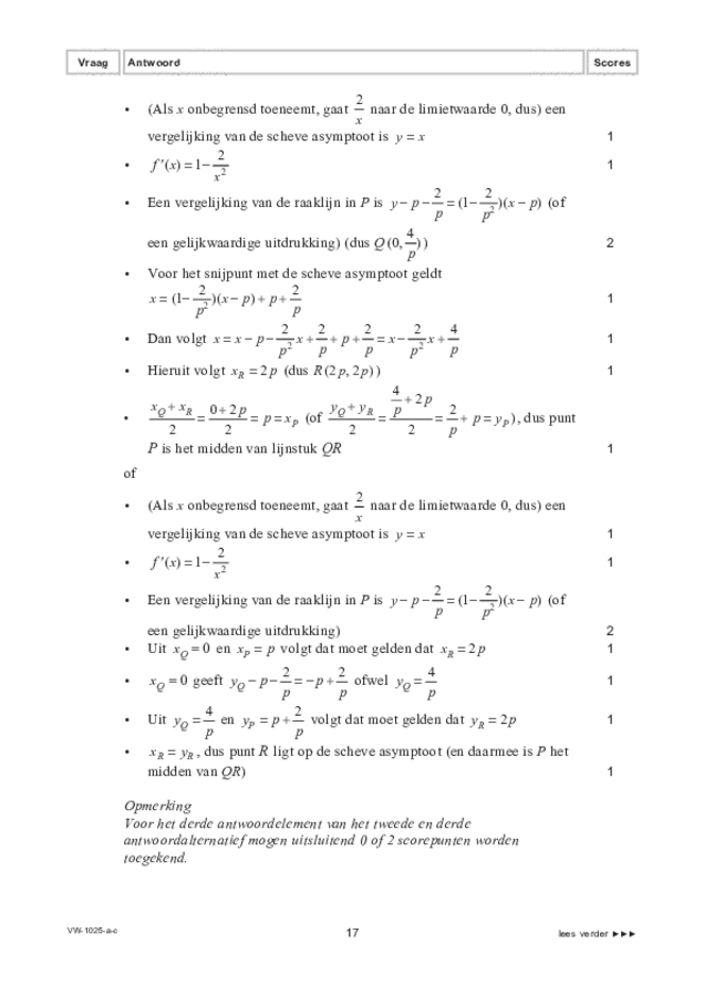 Correctievoorschrift examen VWO wiskunde B 2022, tijdvak 1. Pagina 17