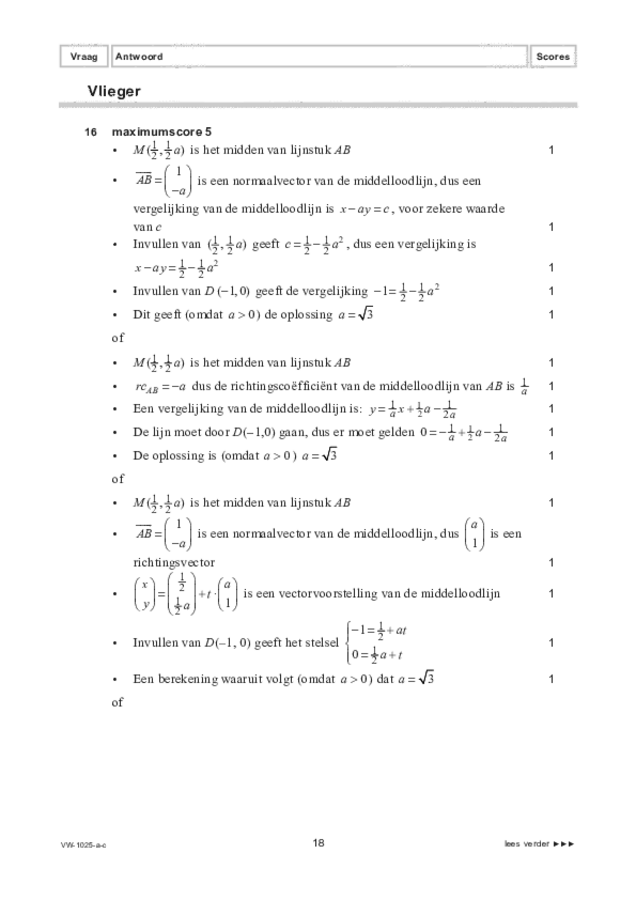 Correctievoorschrift examen VWO wiskunde B 2022, tijdvak 1. Pagina 18