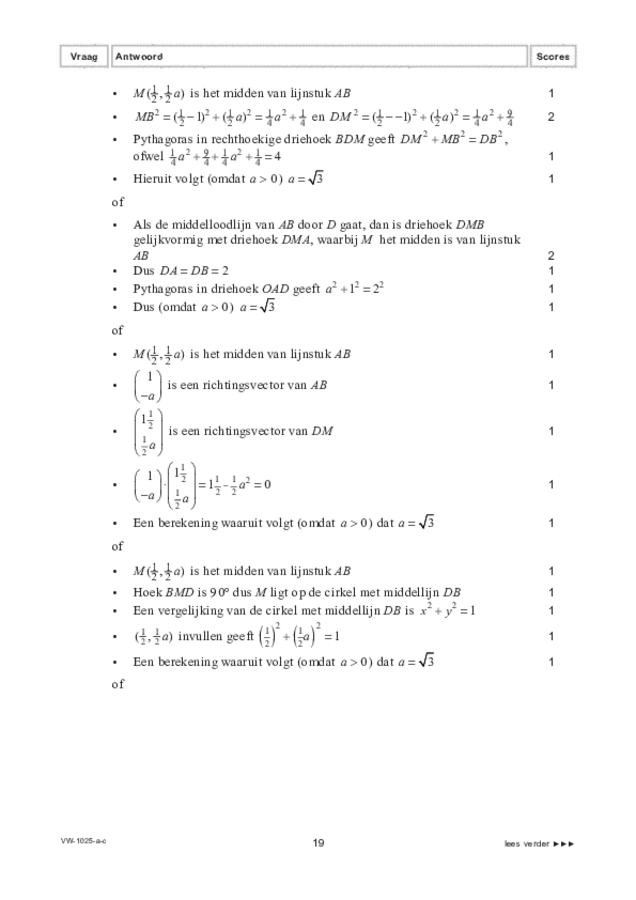 Correctievoorschrift examen VWO wiskunde B 2022, tijdvak 1. Pagina 19