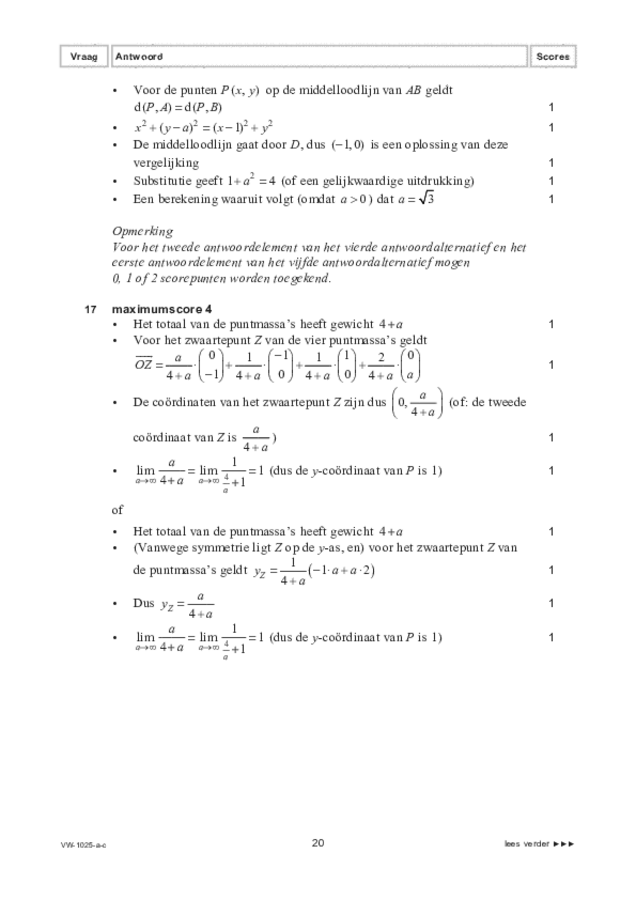 Correctievoorschrift examen VWO wiskunde B 2022, tijdvak 1. Pagina 20