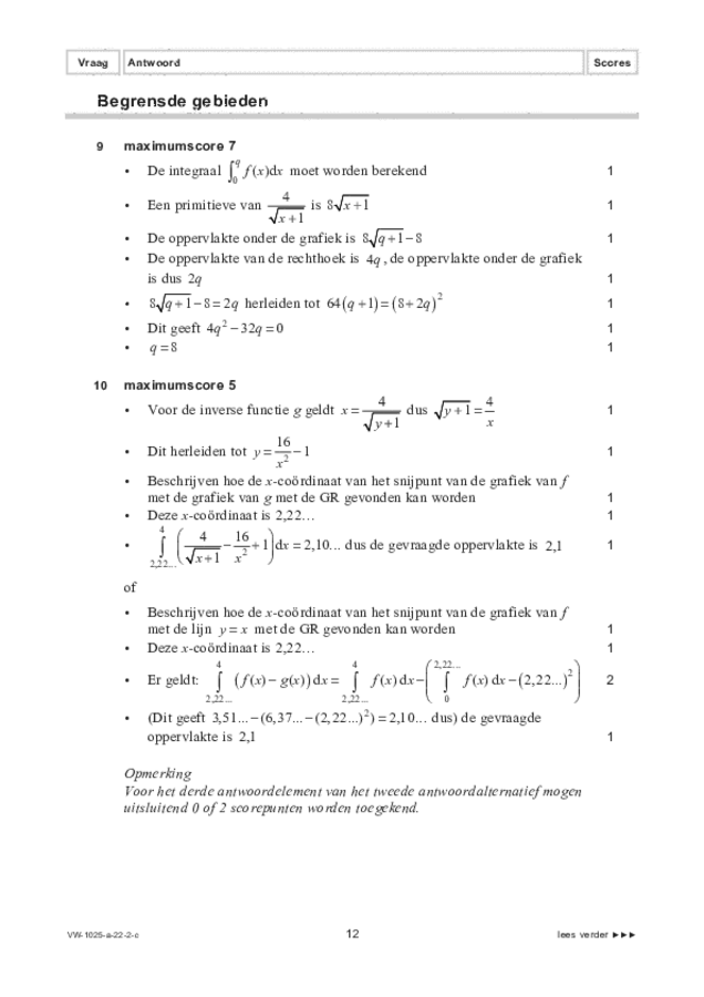 Correctievoorschrift examen VWO wiskunde B 2022, tijdvak 2. Pagina 12