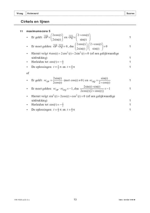 Correctievoorschrift examen VWO wiskunde B 2022, tijdvak 2. Pagina 13