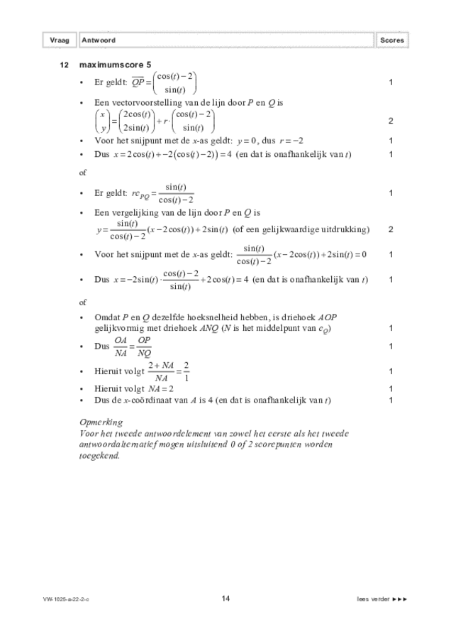 Correctievoorschrift examen VWO wiskunde B 2022, tijdvak 2. Pagina 14