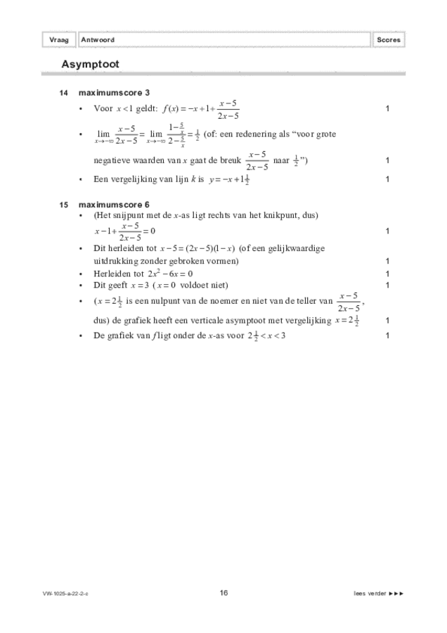 Correctievoorschrift examen VWO wiskunde B 2022, tijdvak 2. Pagina 16