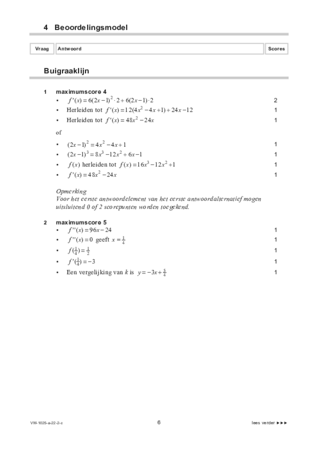 Correctievoorschrift examen VWO wiskunde B 2022, tijdvak 2. Pagina 6