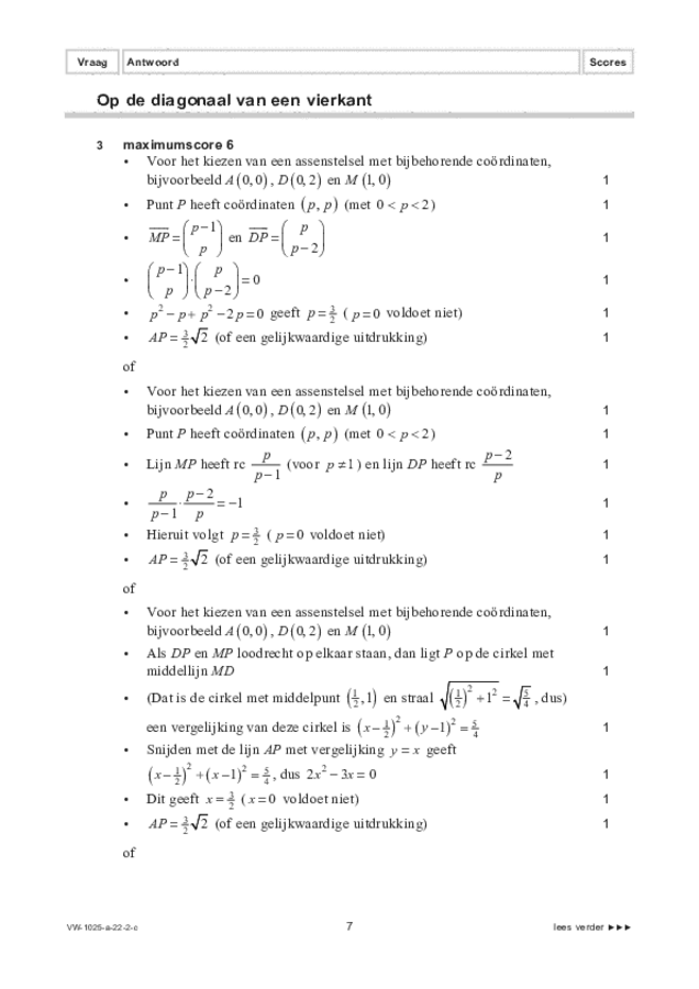 Correctievoorschrift examen VWO wiskunde B 2022, tijdvak 2. Pagina 7