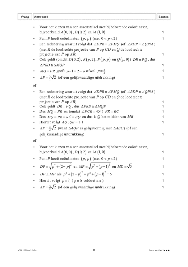 Correctievoorschrift examen VWO wiskunde B 2022, tijdvak 2. Pagina 8