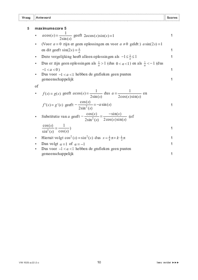 Correctievoorschrift examen VWO wiskunde B 2022, tijdvak 2. Pagina 10