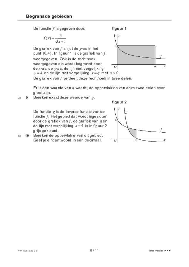Opgaven examen VWO wiskunde B 2022, tijdvak 2. Pagina 8