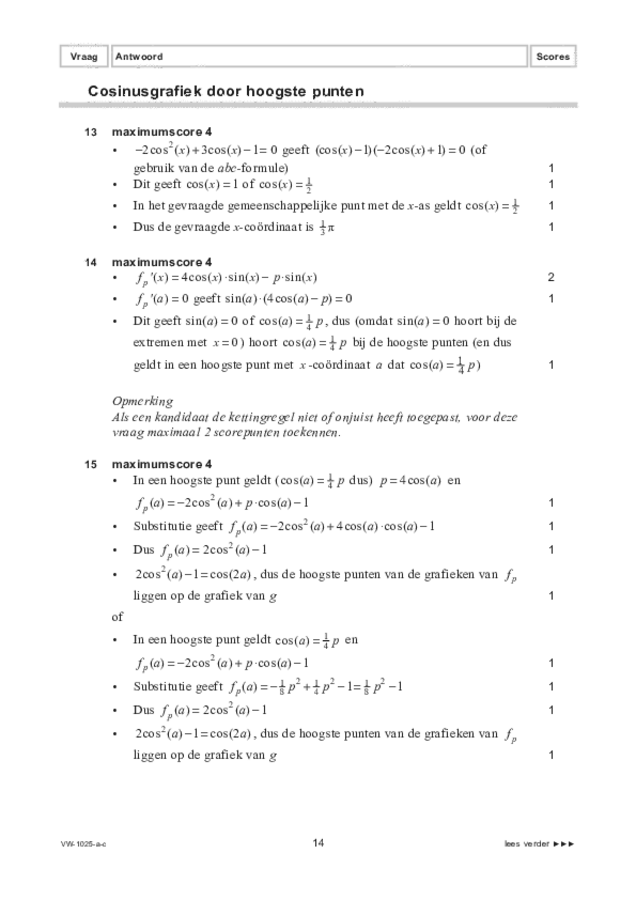 Correctievoorschrift examen VWO wiskunde B 2022, tijdvak 3. Pagina 14