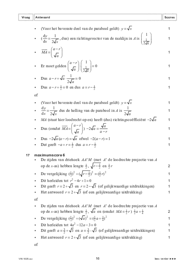 Correctievoorschrift examen VWO wiskunde B 2022, tijdvak 3. Pagina 16
