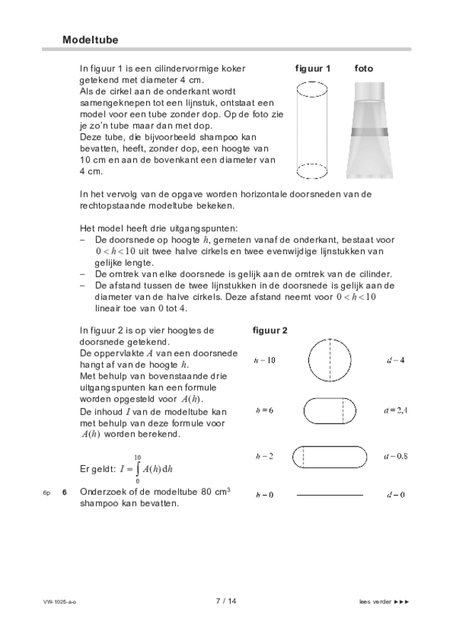 Opgaven examen VWO wiskunde B 2022, tijdvak 3. Pagina 7