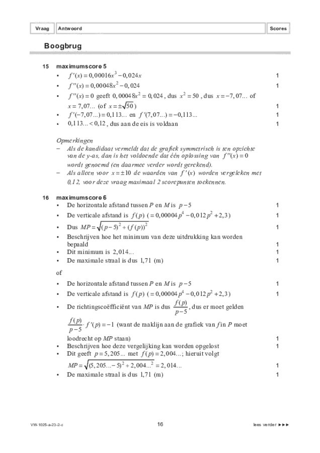 Correctievoorschrift examen VWO wiskunde B 2023, tijdvak 2. Pagina 16