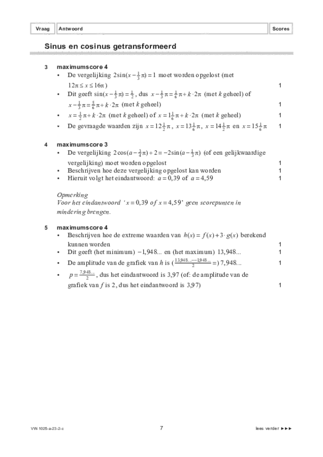 Correctievoorschrift examen VWO wiskunde B 2023, tijdvak 2. Pagina 7