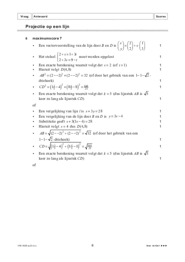 Correctievoorschrift examen VWO wiskunde B 2023, tijdvak 2. Pagina 8