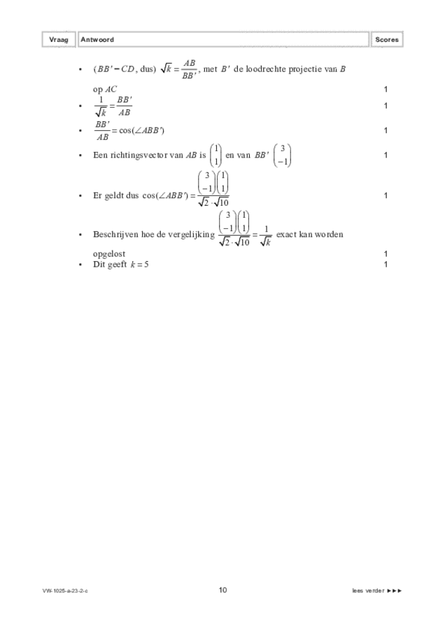 Correctievoorschrift examen VWO wiskunde B 2023, tijdvak 2. Pagina 10