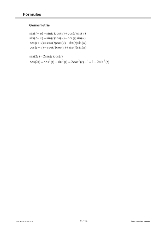 Opgaven examen VWO wiskunde B 2023, tijdvak 2. Pagina 2