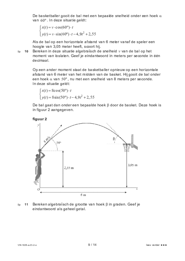 Opgaven examen VWO wiskunde B 2023, tijdvak 2. Pagina 9