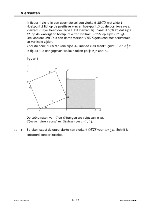 Opgaven examen VWO wiskunde B 2013, tijdvak 1. Pagina 6