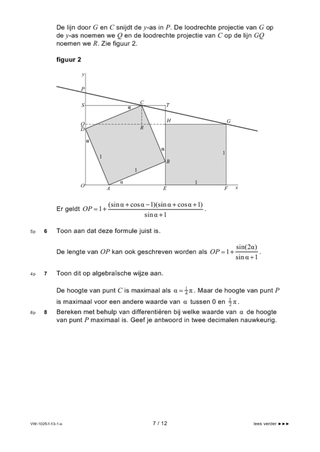 Opgaven examen VWO wiskunde B 2013, tijdvak 1. Pagina 7