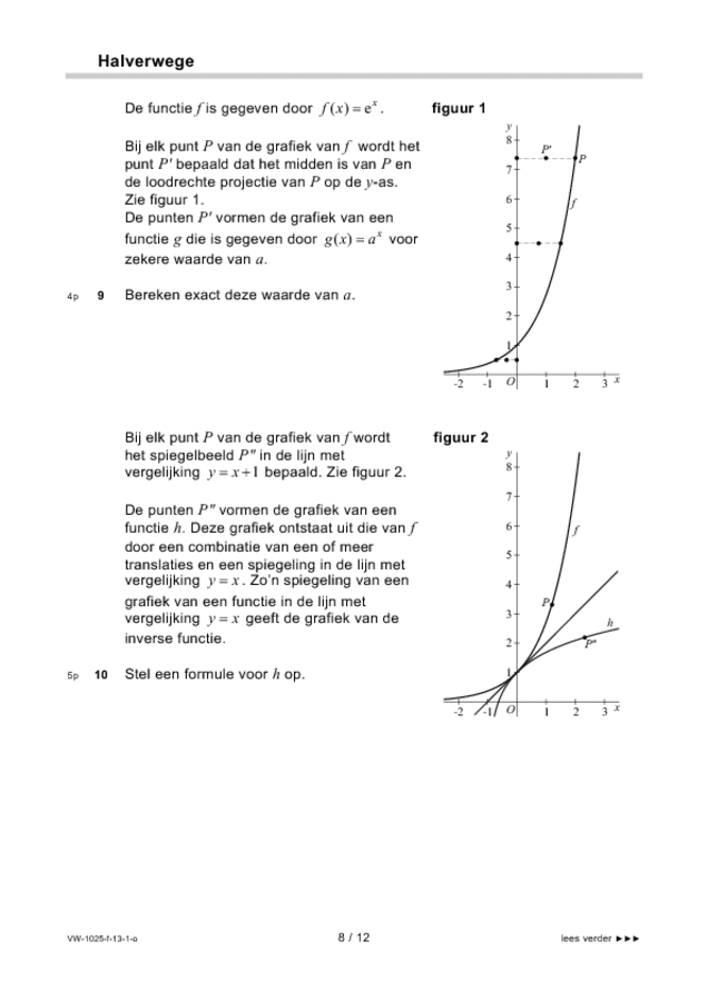 Opgaven examen VWO wiskunde B 2013, tijdvak 1. Pagina 8