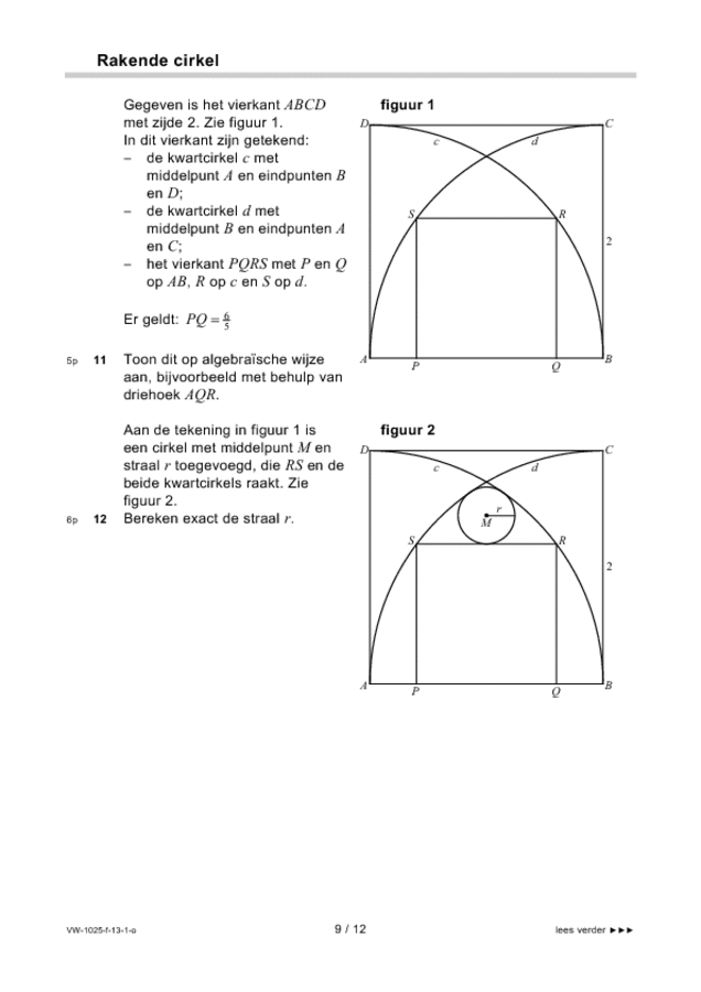 Opgaven examen VWO wiskunde B 2013, tijdvak 1. Pagina 9