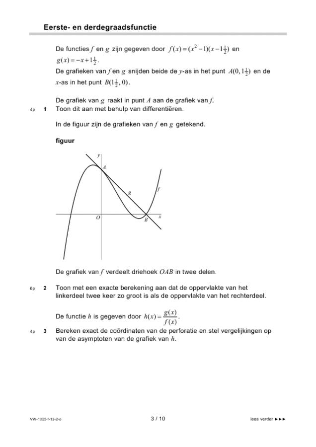 Opgaven examen VWO wiskunde B 2013, tijdvak 2. Pagina 3