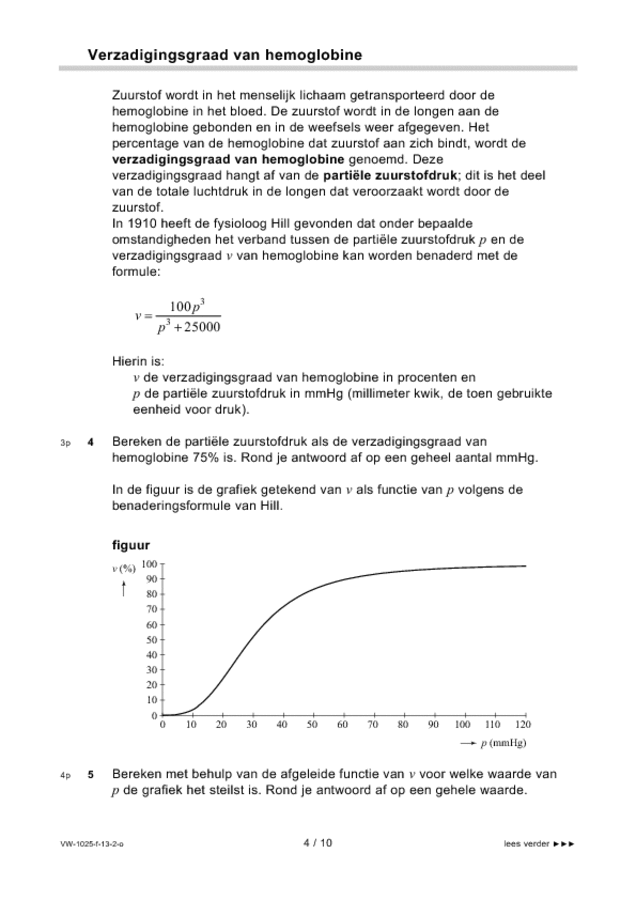 Opgaven examen VWO wiskunde B 2013, tijdvak 2. Pagina 4