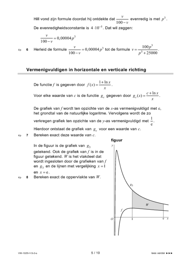 Opgaven examen VWO wiskunde B 2013, tijdvak 2. Pagina 5
