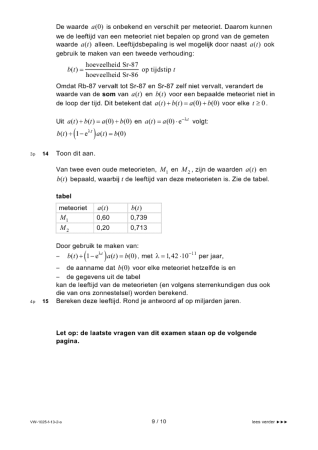 Opgaven examen VWO wiskunde B 2013, tijdvak 2. Pagina 9