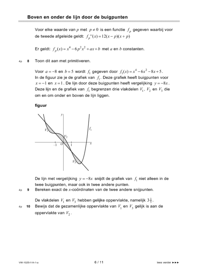 Opgaven examen VWO wiskunde B 2014, tijdvak 1. Pagina 6