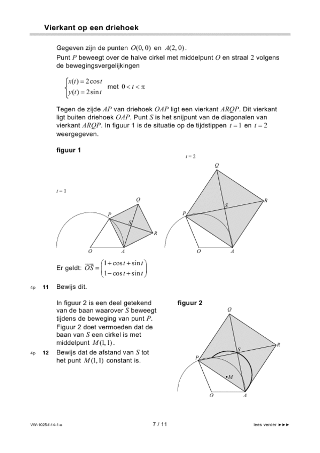 Opgaven examen VWO wiskunde B 2014, tijdvak 1. Pagina 7