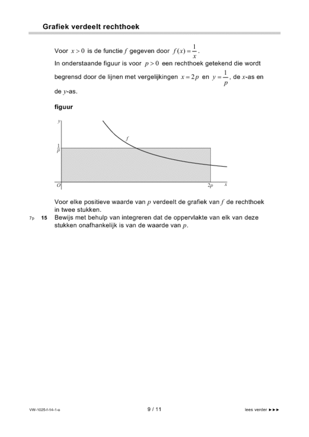 Opgaven examen VWO wiskunde B 2014, tijdvak 1. Pagina 9