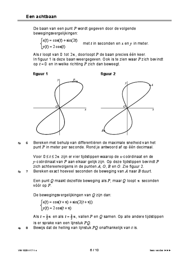 Opgaven t.b.v. spraaksynthese examen VWO wiskunde B 2017, tijdvak 1. Pagina 6