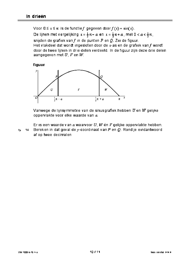 Opgaven examen VWO wiskunde B 2018, tijdvak 1. Pagina 10