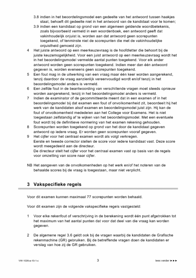 Correctievoorschrift examen VWO wiskunde C 2010, tijdvak 1. Pagina 3