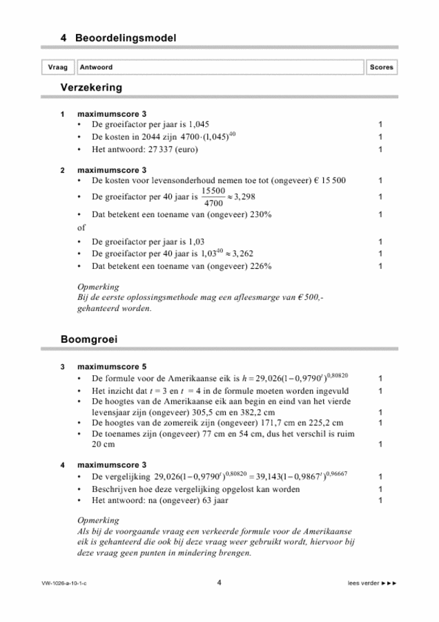 Correctievoorschrift examen VWO wiskunde C 2010, tijdvak 1. Pagina 4